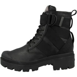 Palladium Pallabase Tact STR Leather Schnürboots Damen Schnürstiefeletten - Schwarz