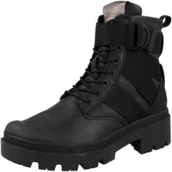 Palladium Pallabase Tact STR Leather Schnürboots Damen Schnürstiefeletten - Schwarz -Bestes Schuh Geschäft 22947368 04
