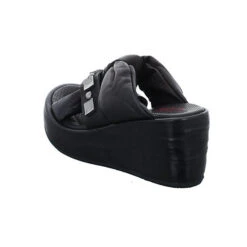 A.S.98 Damen Wedges Sandalen Arca Pantolette Fußbett Bequem Freizeit Glattleder Uni Wedge-Sneakers - Schwarz -Bestes Schuh Geschäft 24687932 05