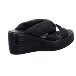 A.S.98 Damen Wedges Sandalen Arca Pantolette Fußbett Bequem Freizeit Glattleder Uni Wedge-Sneakers - Schwarz -Bestes Schuh Geschäft 24687932 08