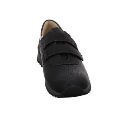 Finn Comfort Damen Slipper Schuhe Ivrea Klettschuh Freizeit Elegant Slip-Ons Lederkombination Uni Klassische Slipper - Schwarz -Bestes Schuh Geschäft 27115516 03