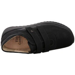 Finn Comfort Damen Slipper Schuhe Ivrea Klettschuh Freizeit Elegant Slip-Ons Lederkombination Uni Klassische Slipper - Schwarz -Bestes Schuh Geschäft 27115516 08