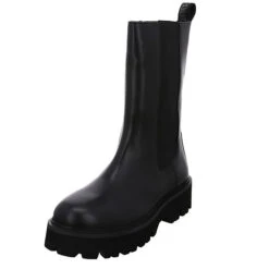 Blauer Elsie Chelsea Boots Leder-/Textilkombination Uni Chelsea Boots - Schwarz