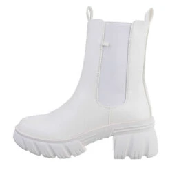 Western- & Bikerboots Reißverschluss, Blockabsatz, Perlen, Kette