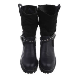 Western- & Bikerboots Reißverschluss, Blockabsatz, Nieten, Used Look, Dekoschnallen -Bestes Schuh Geschäft 29129441 03