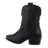 Western- & Bikerboots , Blockabsatz, Used Look - Schwarz